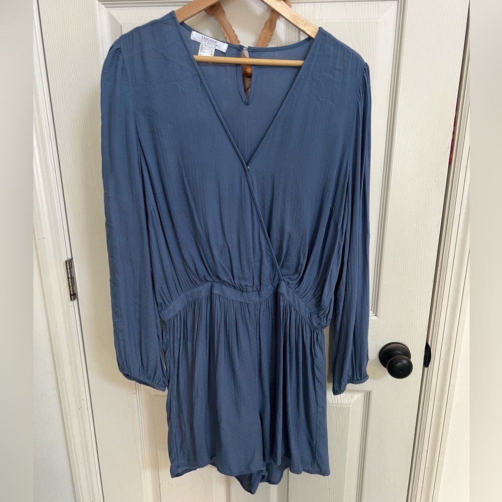 Lascana for Venus Blue Long Sleeve Wrap Romper, summer, vacation beach wear Med